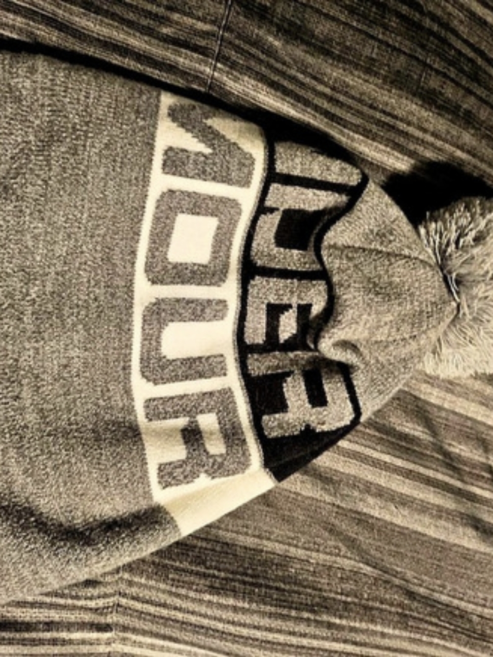 Under Armour Gray & Black Pom-Pom Knit Hat
